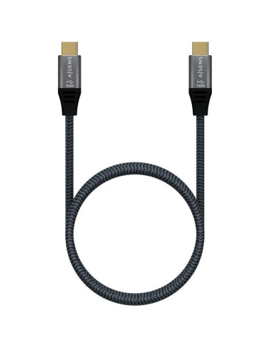 Cable usb 2.0 tipo-c aisens a107-0629 5a 100w/ usb tipo-c macho - usb tipo-c macho/ hasta 100w/ 60mbps/ 2m/ gris