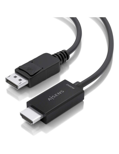 Cable conversor aisens a125-0891/ displayport macho - hdmi macho/ 60cm/ negro