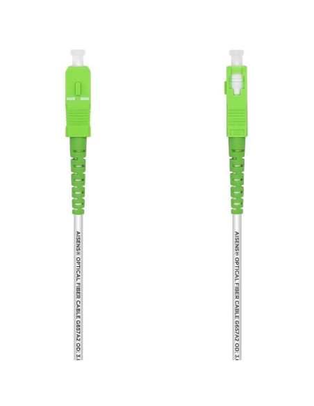 Cable de fibra óptica g657a2 3.0 aisens a152-0501/ lszh/ 30m/ blanco
