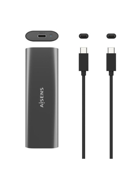 Caja externa para disco ssd m.2 sata/nvme aisens asm2-015gr/ usb 3.1/ sin tornillos