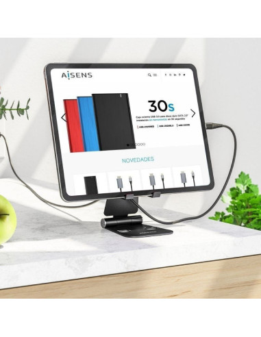 Soporte para smartphone/tablet aisens ms2pxl-096/ negro