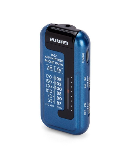 Radio portátil aiwa r-22bl/ azul