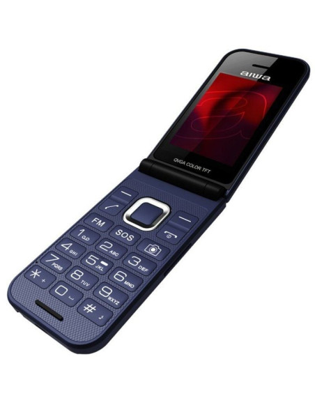 Teléfono móvil aiwa fp-24bl para personas mayores/ azul