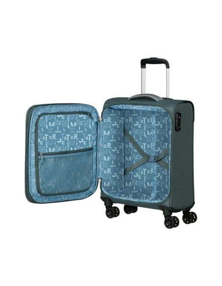 Maleta de cabina american tourister pulsonic spinner 55cm/ 55x40x23cm/ 4 ruedas/ verde bosque oscuro