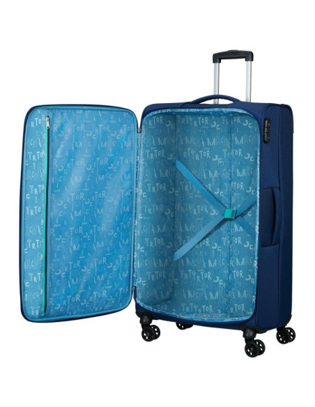 Maleta de cabina american tourister sea seeker spinner 80cm/ 80x47.5x28.5cm/ 4 ruedas/ marino combate