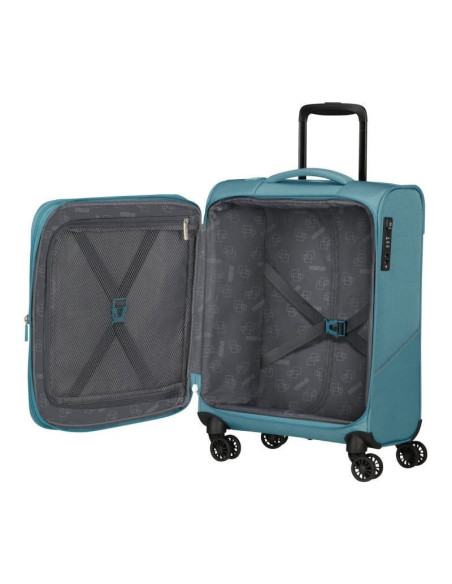 Maleta de cabina american tourister summerride spinner 55cm/ 55x40x23cm/ 4 ruedas/ azul brisa