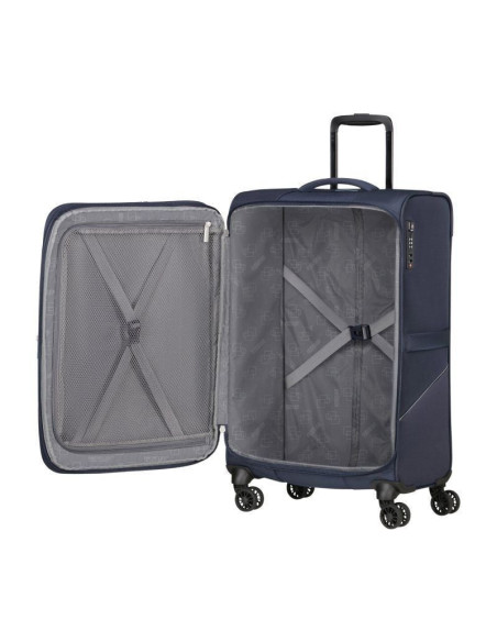 Maleta mediana american tourister summerride spinner 69cm/ 69x43x29cm/ 4 ruedas/ azul marino