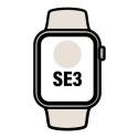 Apple Watch SE3/ GPS/ 40mm/ Caja de Aluminio Blanco Estrella/ Correa Deportiva Arena S/M