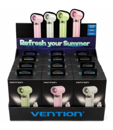 Pack 12 ventiladores de mano vention pbe-pack2/ 100 velocidades