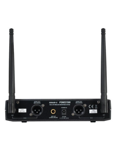 Micrófono inalámbrico doble mano y petaca uhf fonestar sonair-2mp/ incluye receptor