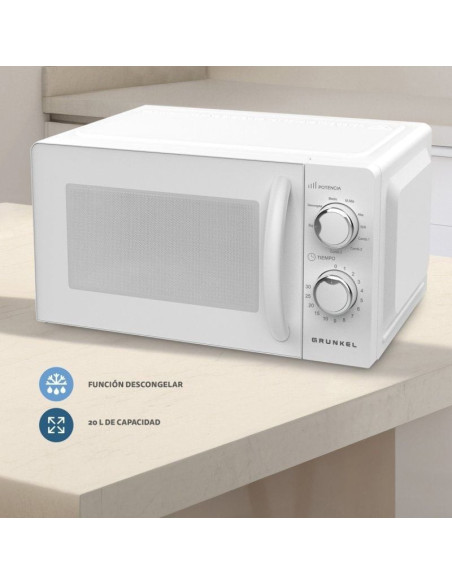 Microondas grunkel mw-20mi/ 700w/ capacidad 20l/ blanco