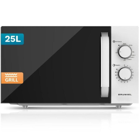 Microondas grunkel mwg-25grill/ 850w/ capacidad 25l/ funcion grill/ blanco