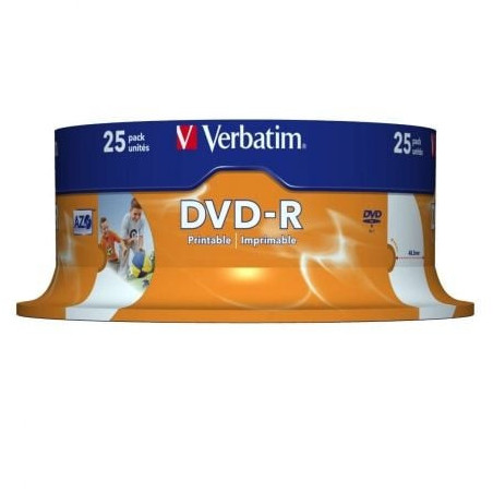 Dvd-r verbatim imprimible 16x/ tarrina-25uds