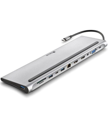Docking usb tipo-c ngs wonderdock12/ 3xusb/ 2xhdmi 4k/ 1xvga/ 1xrj45/ 1xlector de tarjetas/ 1xjack 3.5/ 1xusb tipo-c pd/ gris