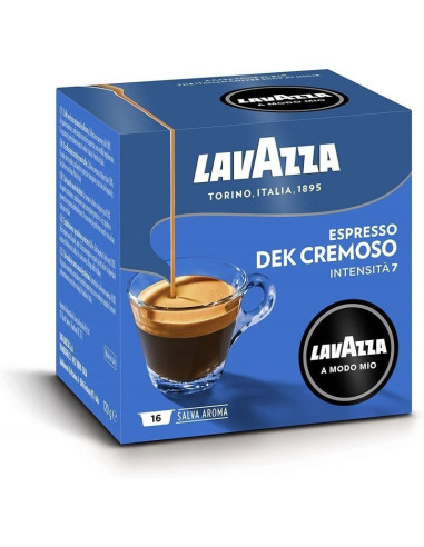 Cápsula lavazza cremosamente dek para cafeteras a modo mio/ caja 16