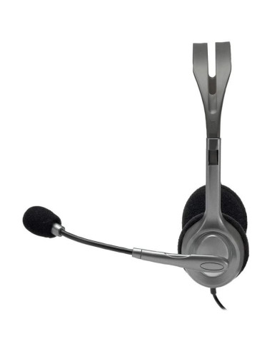 Auriculares logitech h110/ con micrófono/ jack 3.5/ plateados
