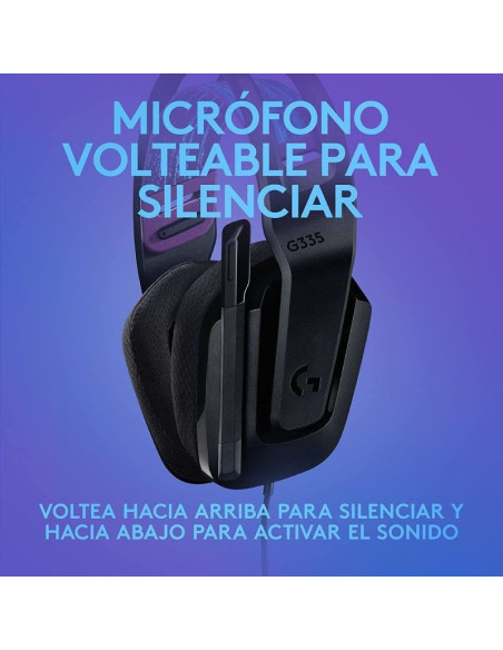 Auriculares gaming con micrófono logitech g335/ jack 3.5/ negros