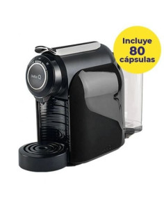 Cafetera de cápsulas delta qool evolution/ negra + 80...