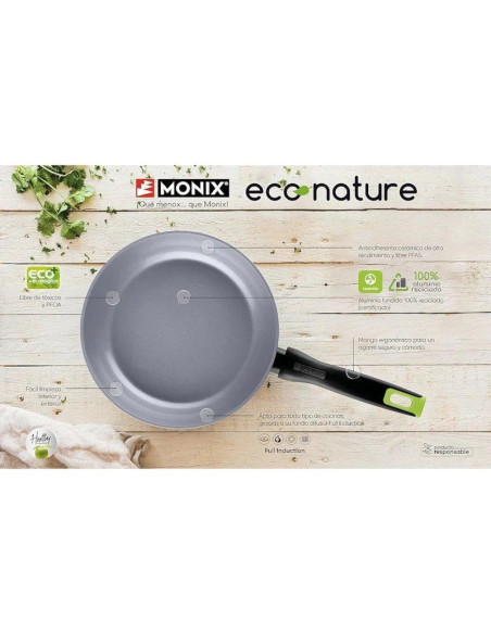 Sartén monix eco nature m261220/ ø20cm/ aluminio forjado/ apta para inducción