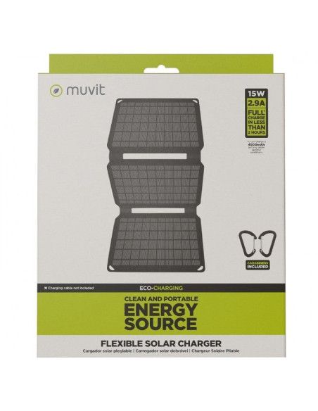 Panel solar portátil muvit mcsch0002/ 1xusb/ 15w