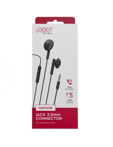 Auriculares intrauditivos myway mwhph0019/ con micrófono/ jack 3.5/ negros