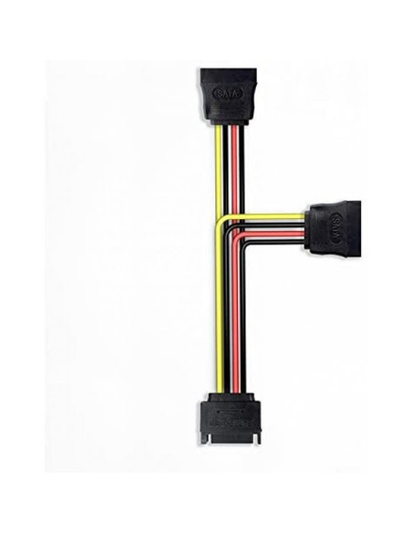 Cable alimentación nanocable 10.19.0103/ sata macho - 2x sata hembra/ 20cm