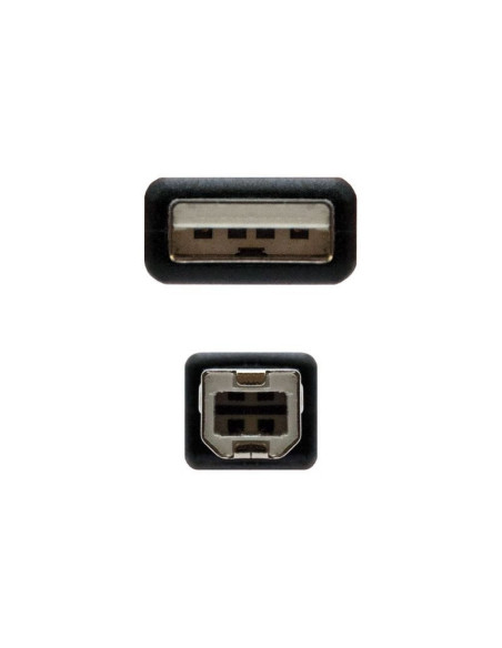 Cable usb 2.0 impresora nanocable 10.01.0103-bk/ usb tipo-b macho - usb macho/ 1.8m/ negro