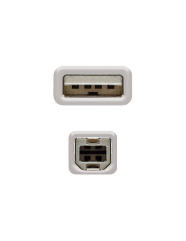 Cable usb 2.0 impresora nanocable 10.01.0104/ usb tipo-b macho - usb macho/ 3m/ beige