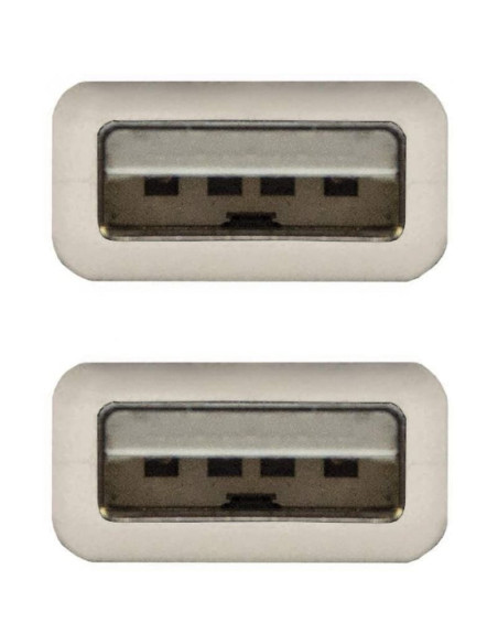 Cable usb 2.0 nanocable 10.01.0303/ usb macho - usb macho/ 2m/ beige