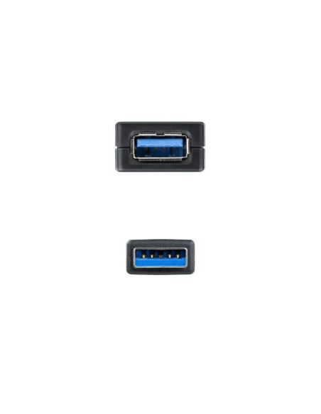 Cable alargador usb 3.0 con amplificador nanocable 10.01.0311/ usb macho - usb hembra/ 5m/ negro