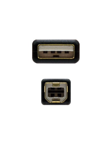 Cable usb 2.0 impresora nanocable 10.01.1202/ usb tipo-b macho - usb macho / 2m/ negro