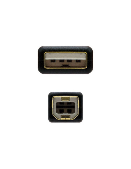 Cable usb 2.0 impresora nanocable 10.01.1202/ usb tipo-b macho - usb macho / 2m/ negro