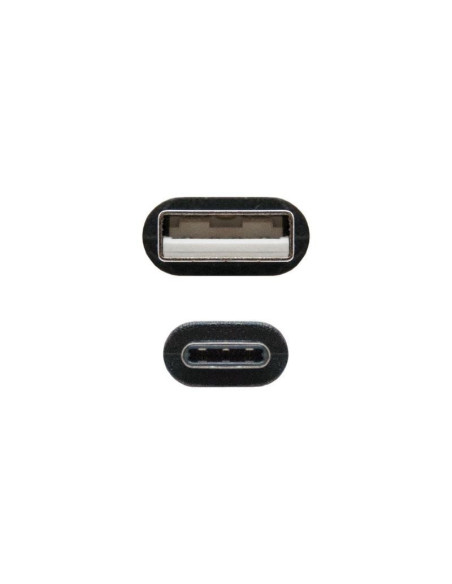 Cable usb 2.0 nanocable 10.01.2102/ usb tipo-c macho - usb macho/ 2m/ negro