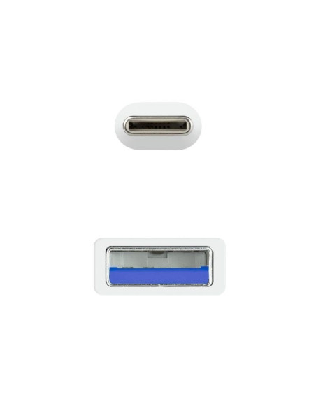 Cable usb 3.1 tipo-c nanocable 10.01.4001-l150-w/ usb tipo-c macho - usb macho/ 1.5m/ blanco
