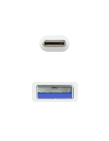 Cable usb 3.1 tipo-c nanocable 10.01.4001-w/ usb tipo-c macho - usb macho/ 1m/ blanco