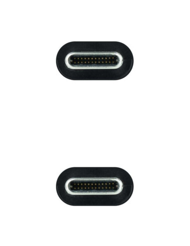 Cable usb 3.2 tipo-c nanocable 10.01.4302-comb/ usb tipo-c macho - usb tipo-c macho/ 2m/ gris y negro