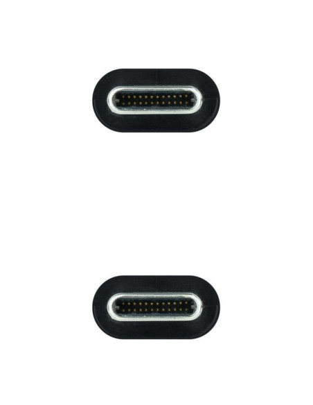 Cable usb 3.2 tipo-c nanocable 10.01.4302-comb/ usb tipo-c macho - usb tipo-c macho/ 2m/ gris y negro