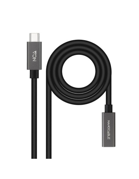 Cable alargador usb 3.2 nanocable 10.01.4400/ usb tipo-c macho - usb tipo-c hembra/ 50cm/ negro