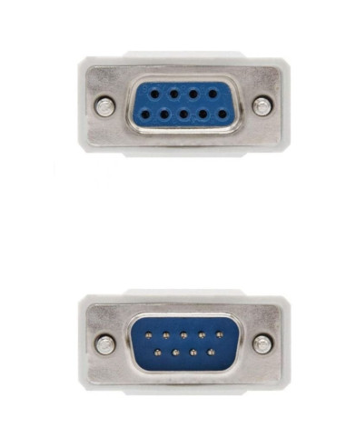 Cable serie rs232 nanocable 10.14.0203/ db9 macho - db9 hembra/ 3m/ beige
