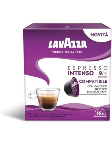 Cápsula lavazza espresso intenso para cafeteras dolce gusto/ caja de 16