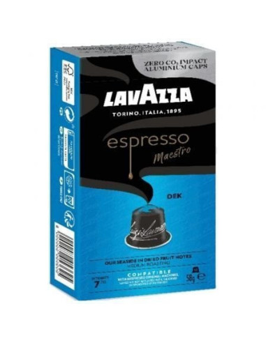 Cápsula lavazza espresso maestro dek descafeinado para cafeteras nespresso/ caja de 10