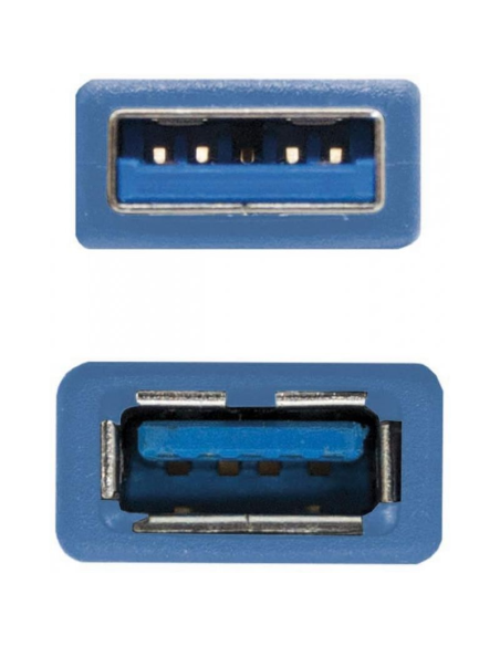 Cable alargador usb 3.0 nanocable 10.01.0902-bl/ usb macho - usb hembra/ 2m/ azul