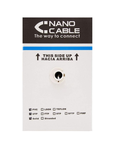 Bobina de cable rj45 para exteriores utp nanocable 10.20.0504-ext-bk cat.6/ 305m/ impermeable/ negro