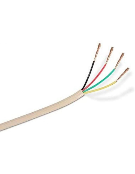 Bobina de cable de teléfono 4c nanocable 10.32.1002-oem/ 100m/ beige