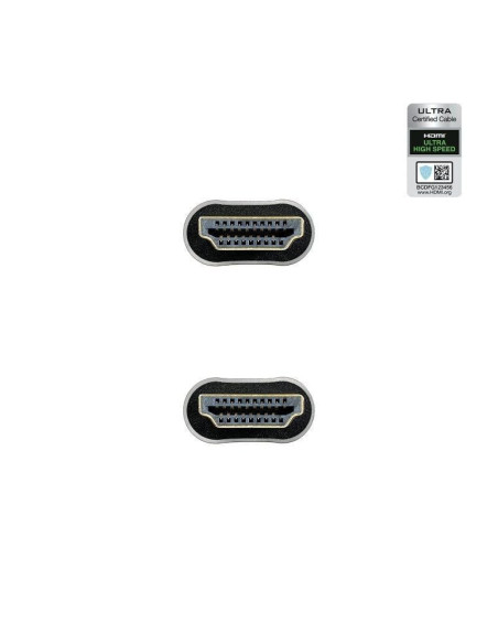 Cable hdmi 2.1 8k nanocable 10.15.8102/ hdmi macho - hdmi macho/ 2m/ certificado/ negro