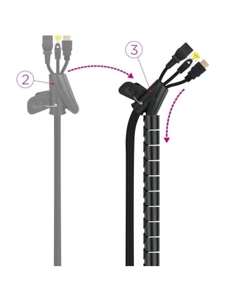 Organizador de cables en espiral nanocable 10.36.0002-bk/ 2m