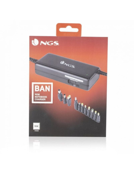 Cargador de portátil ngs ban/ 90w/ manual/ 11 conectores/ voltaje 12-20v