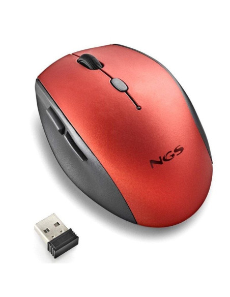 Ratón inalámbrico ngs bee red/ hasta 1600 dpi/ rojo