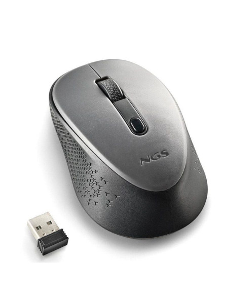 Ratón inalámbrico ngs dew gray/ hasta 1600 dpi/ gris
