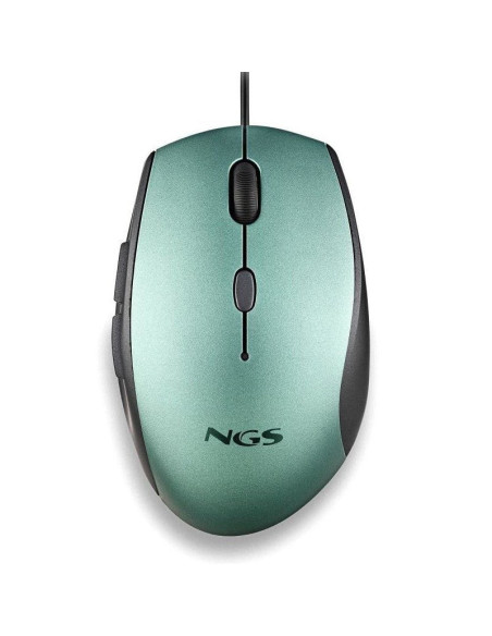 Ratón ergonómico ngs moth ice/ hasta 1600 dpi/ verde hielo